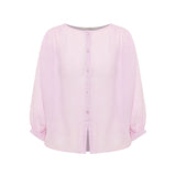 Gathered Ramie Blouse — Powder Pink by LANIUS — fair fashion in organic materials, view 2