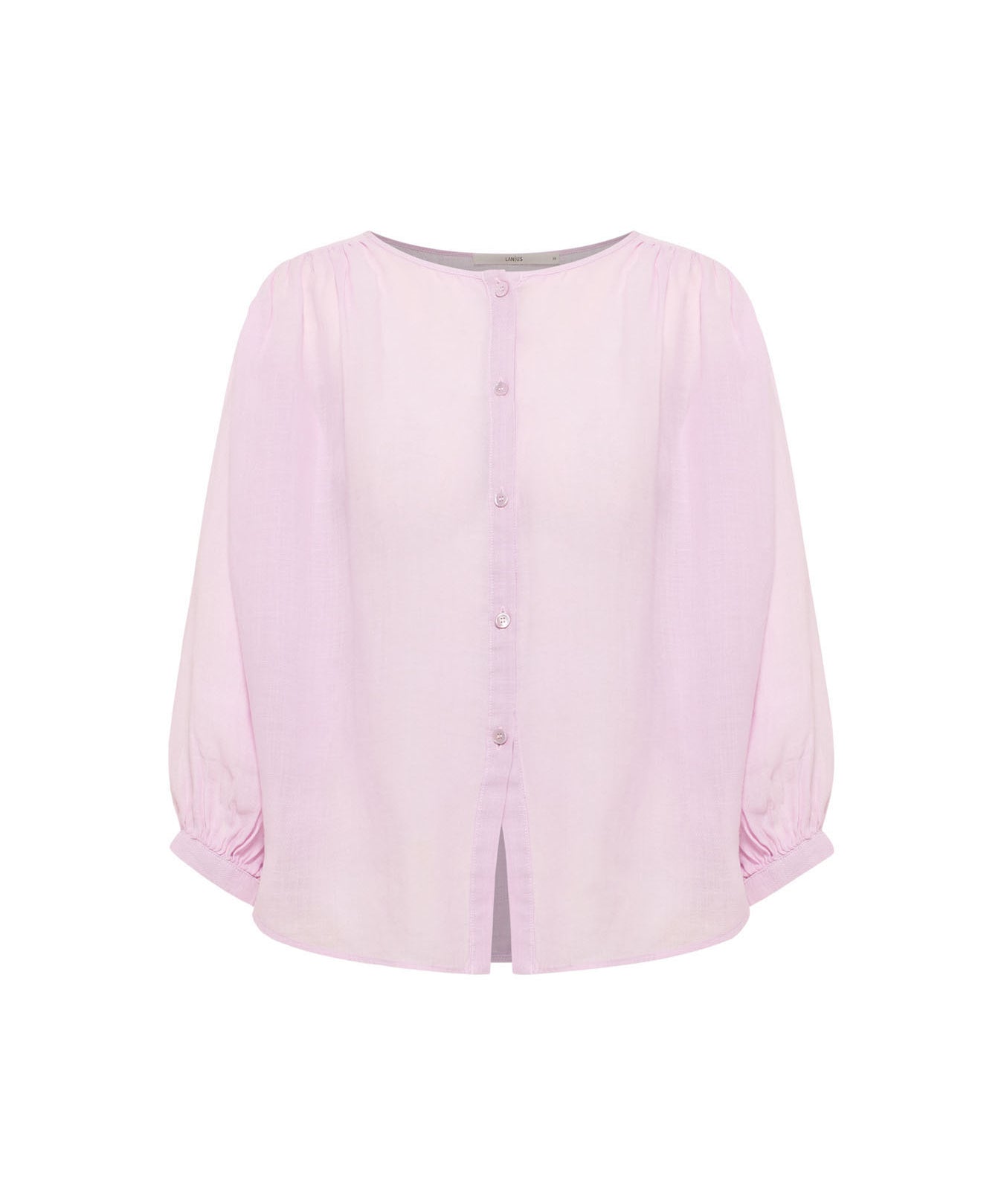 Gathered Ramie Blouse — Powder Pink by LANIUS — fair fashion in organic materials, view 2