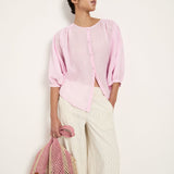Gathered Ramie Blouse — Powder Pink by LANIUS — fair fashion in organic materials, view 4