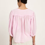 Gathered Ramie Blouse — Powder Pink by LANIUS — fair fashion in organic materials, view 5