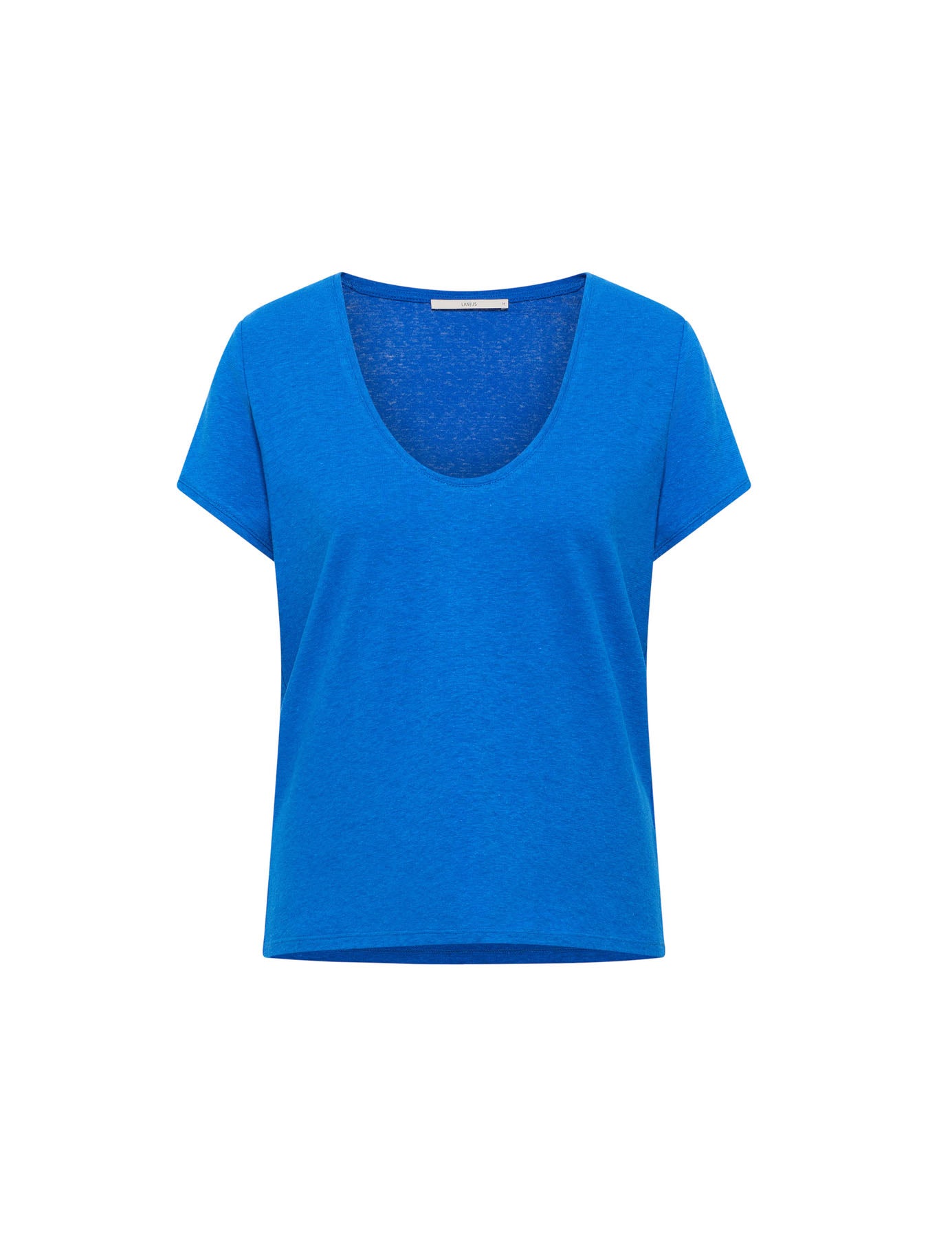 Scoop Neck Tee - Lapis Blue by LANIUS — fair fashion in organic materials, view 2