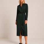 Shirt Dress — Forest Green by LANIUS — fair fashion in organic materials, view 3
