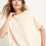 LANIUS sleeveless jumper in off-white organic virgin wool and cotton, another view
