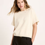 LANIUS sleeveless jumper in off-white organic virgin wool and cotton, another view