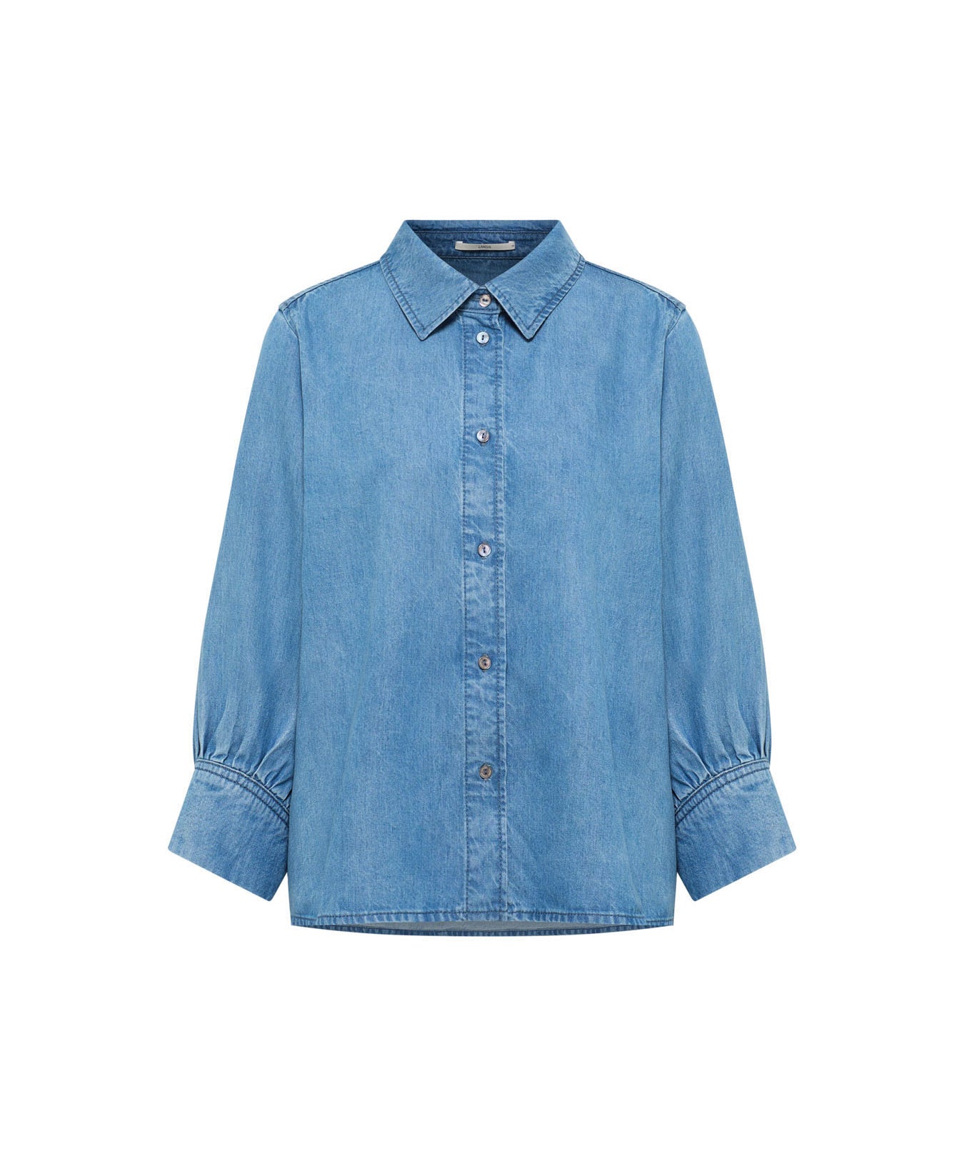 TENCEL Soft Denim Blouse - Medium Wash by LANIUS — fair fashion in organic materials, front view