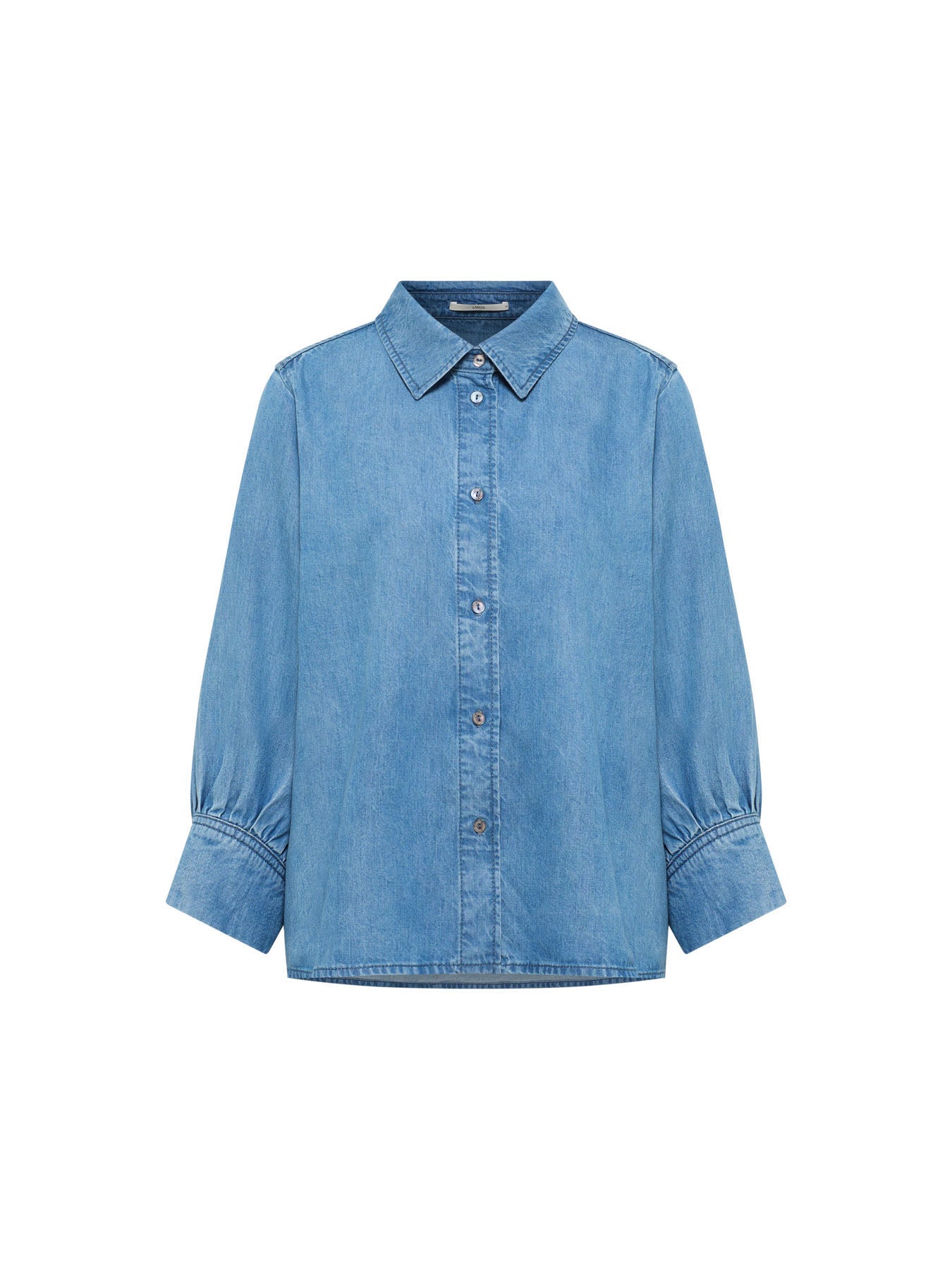 TENCEL Soft Denim Blouse - Medium Wash by LANIUS — fair fashion in organic materials, front view