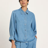 TENCEL Soft Denim Blouse - Medium Wash by LANIUS — fair fashion in organic materials, view 2