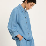 TENCEL Soft Denim Blouse - Medium Wash by LANIUS — fair fashion in organic materials, view 3