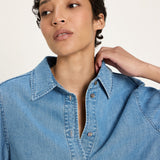 TENCEL Soft Denim Blouse - Medium Wash by LANIUS — fair fashion in organic materials, view 4