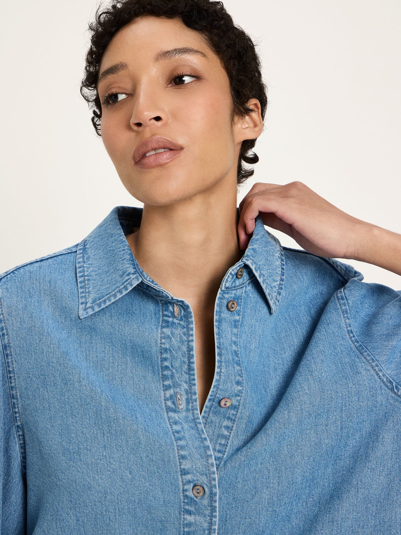 TENCEL Soft Denim Blouse - Medium Wash by LANIUS — fair fashion in organic materials, view 4