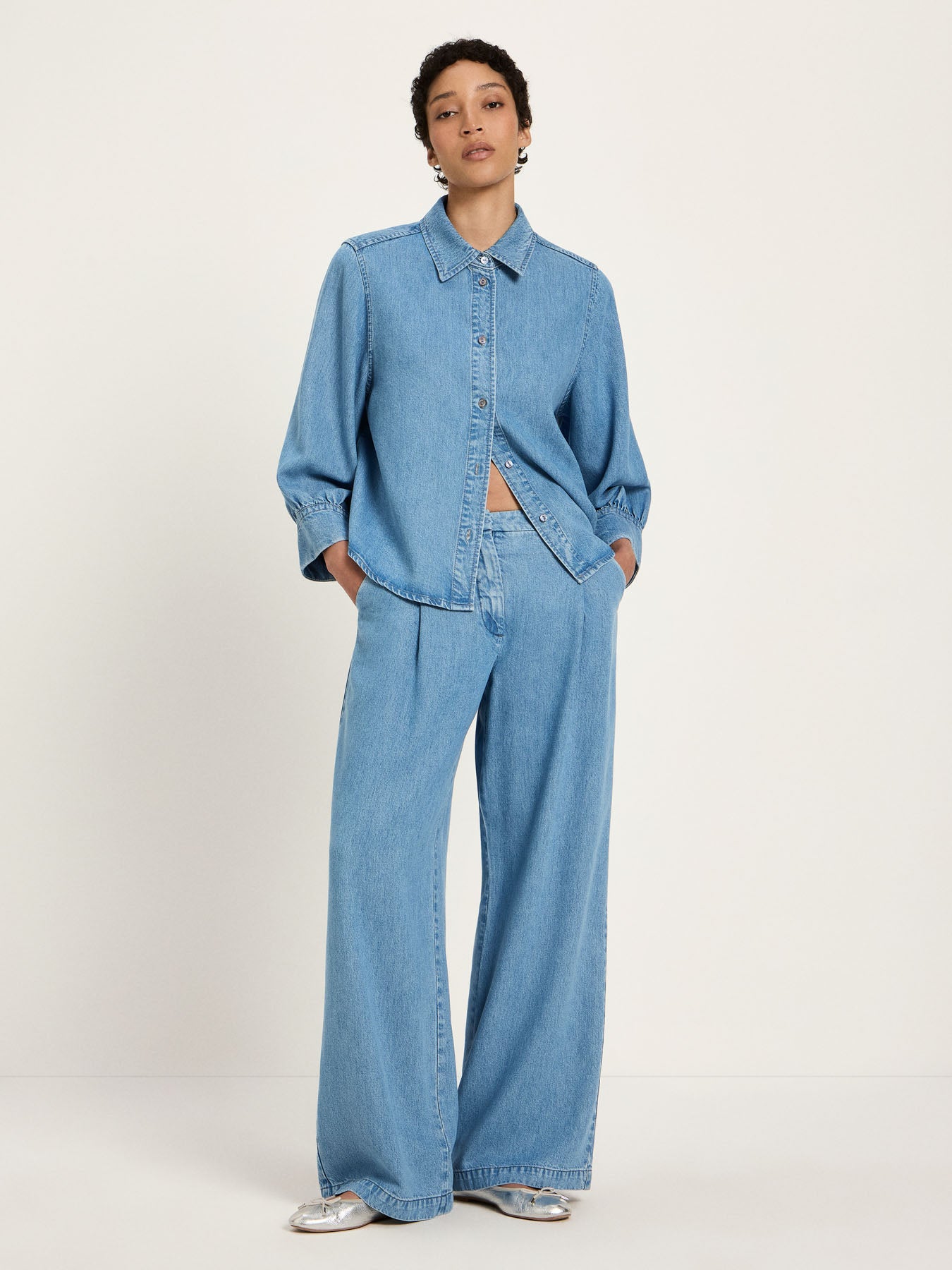 TENCEL Soft Denim Blouse - Medium Wash by LANIUS — fair fashion in organic materials, view 5