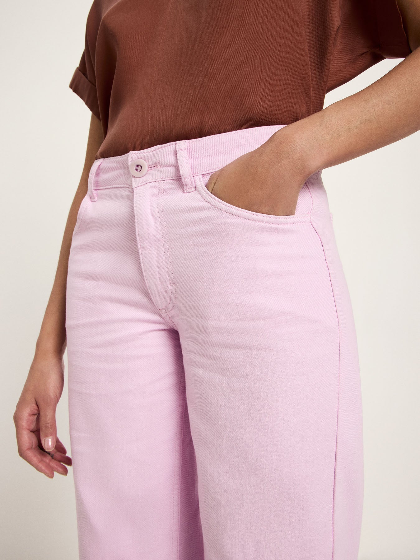 LANIUS orchid straight-leg trousers in GOTS organic cotton, photo 2
