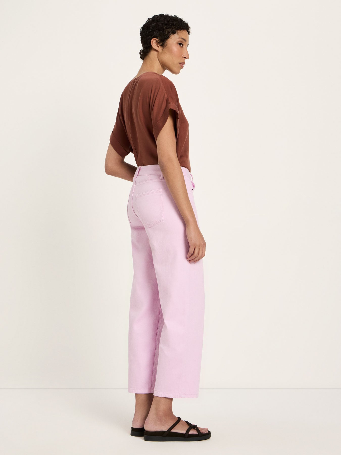 LANIUS orchid straight-leg trousers in GOTS organic cotton, photo 3
