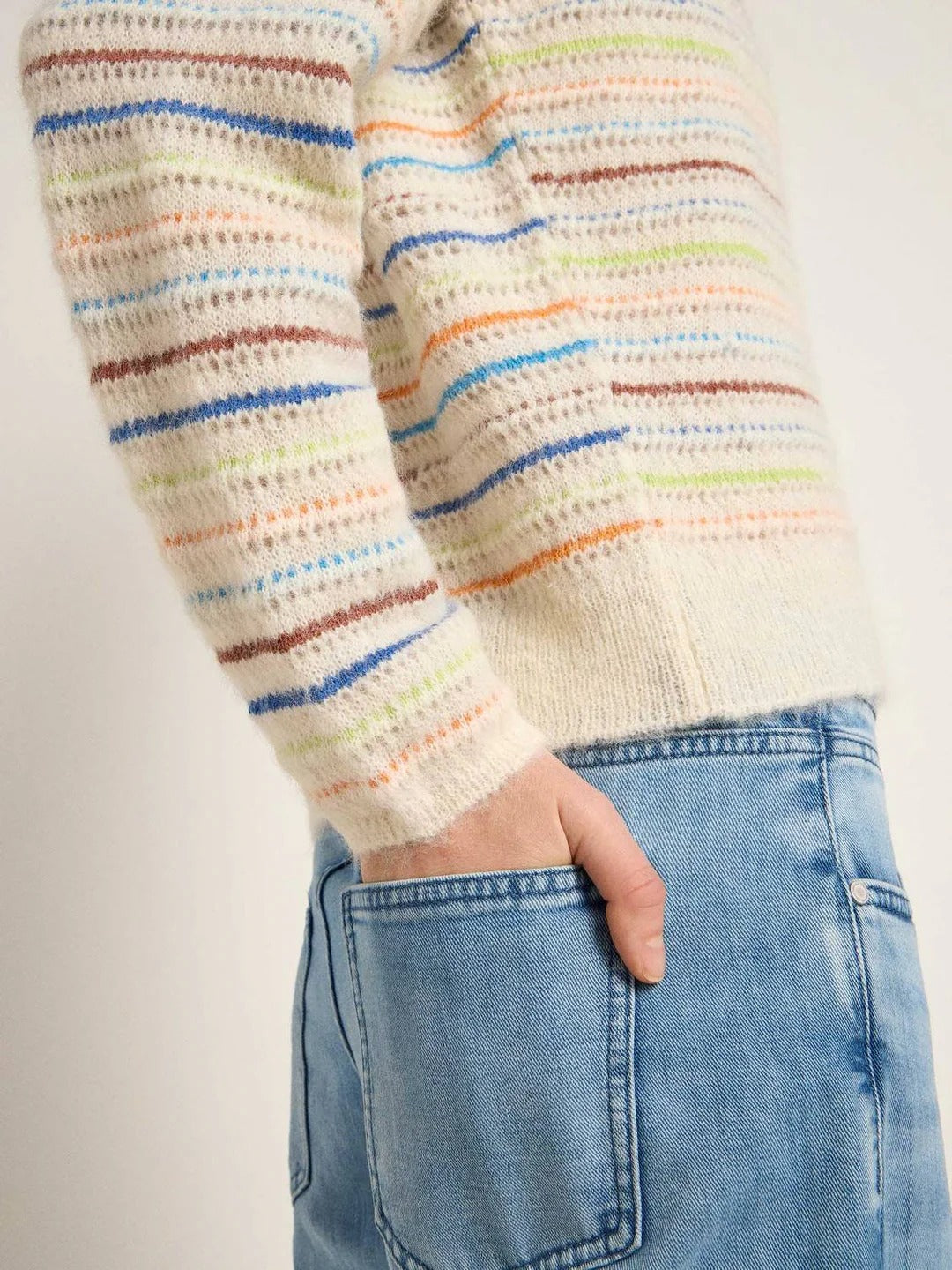 Striped Alpaca-Blend Sweater — Multicolour by LANIUS — fair fashion in organic materials, view 4