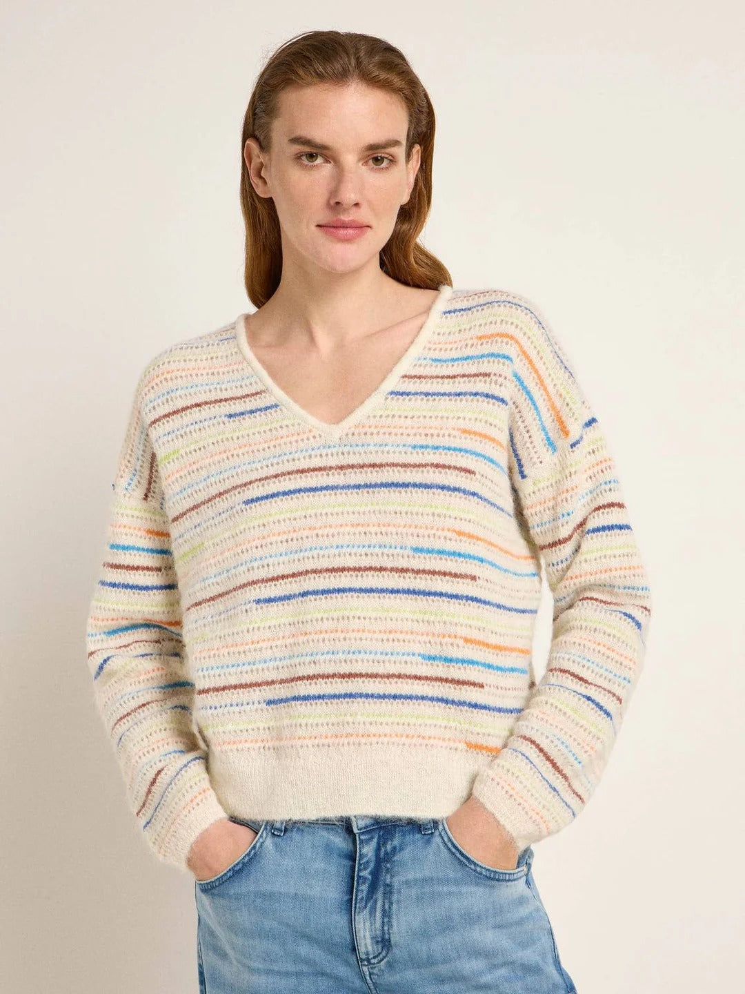Striped Alpaca-Blend Sweater — Multicolour by LANIUS — fair fashion in organic materials, view 5