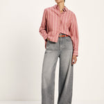 LANIUS brick and carrot striped blouse, third view