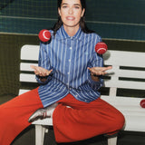 LANIUS blue striped shirt, second lifestyle photo