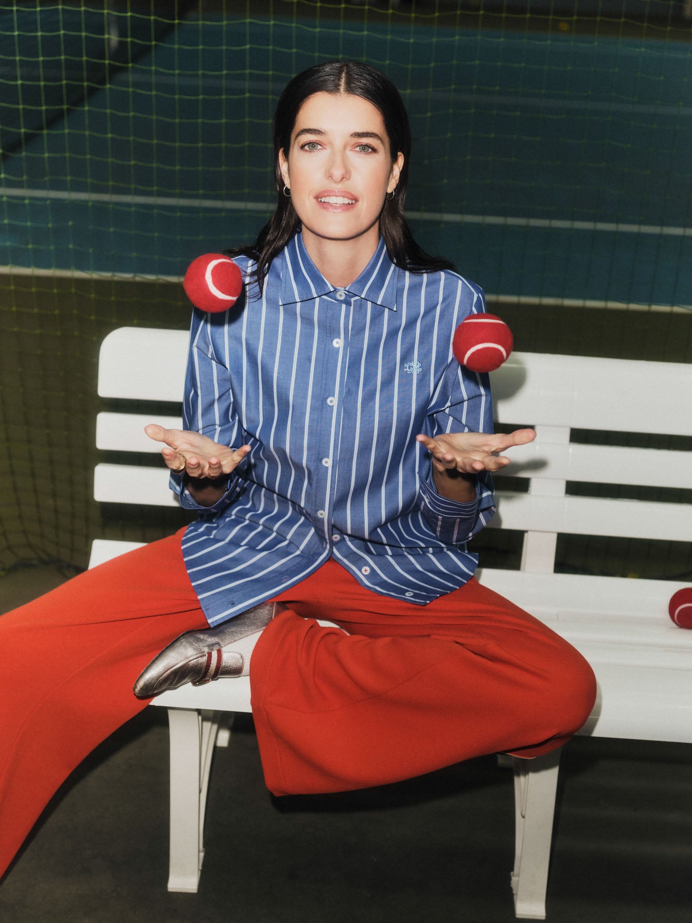 LANIUS blue striped shirt, second lifestyle photo