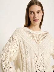 Open-Knit Organic Cotton Sweater — Ecru