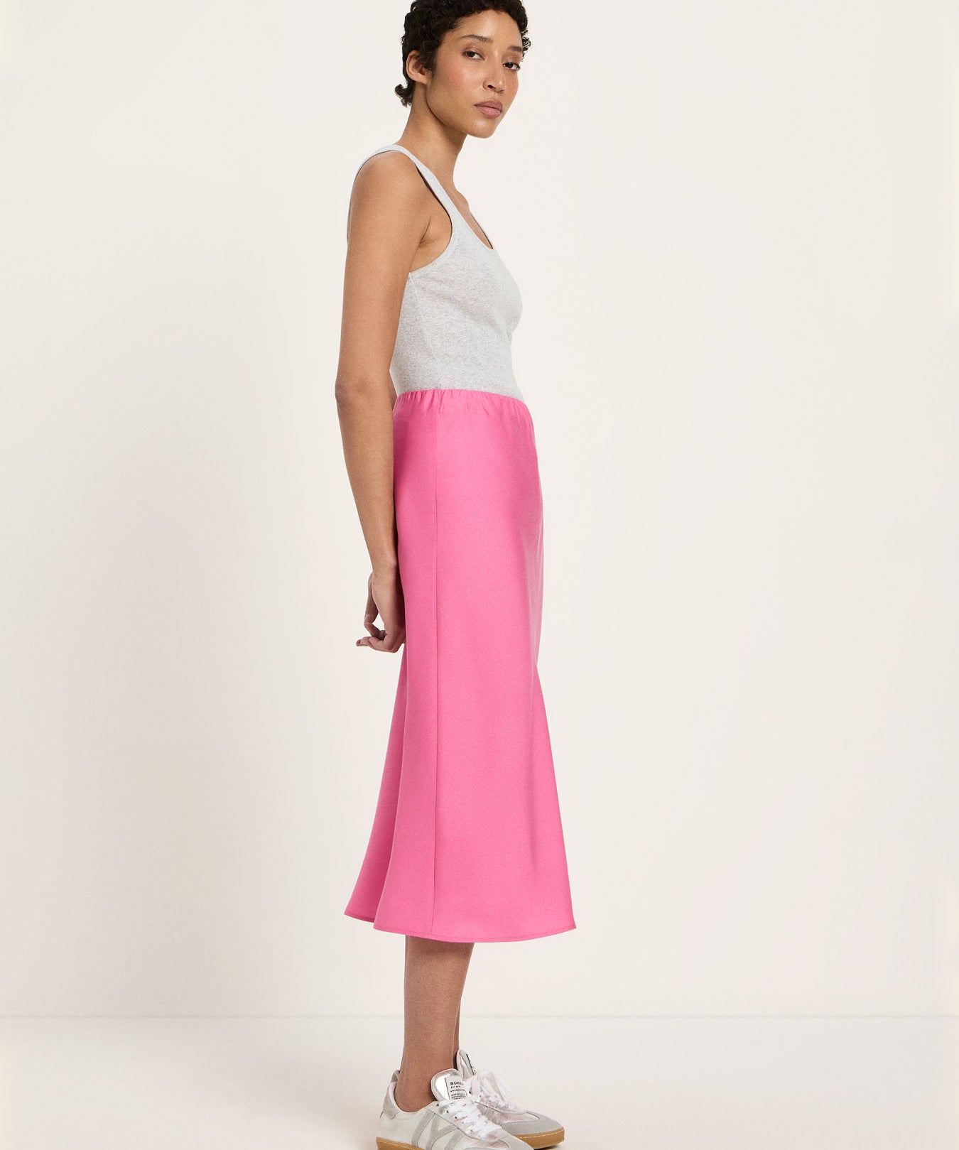 TENCEL™ Midi Skirt - Bright Orchid by LANIUS — fair fashion in organic materials, front view