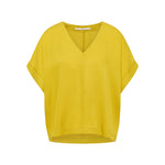 Draped V-Neck Top - Dark Kiwi by LANIUS — fair fashion in organic materials, view 2