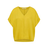 Draped V-Neck Top - Dark Kiwi by LANIUS — fair fashion in organic materials, view 2