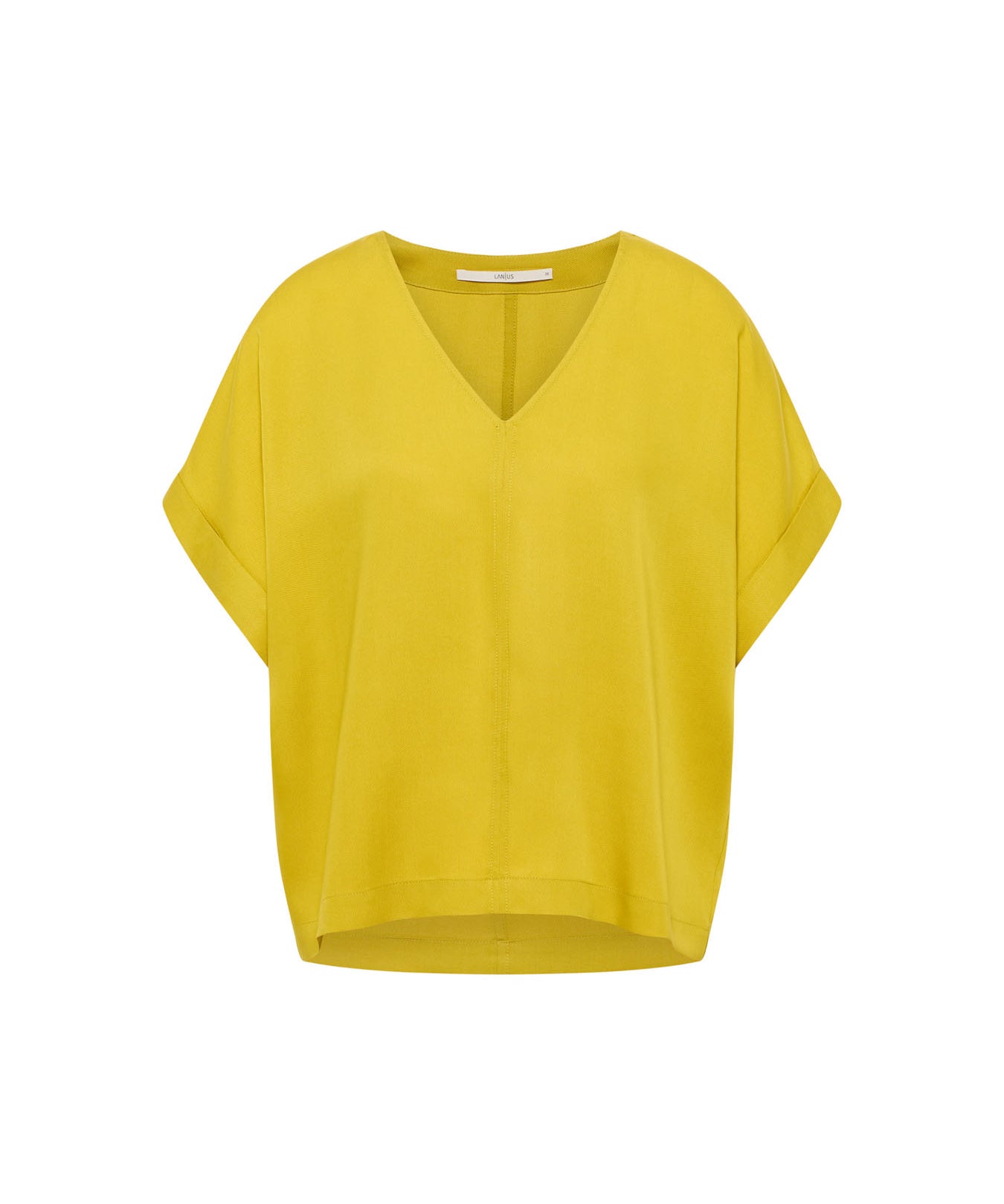 Draped V-Neck Top - Dark Kiwi by LANIUS — fair fashion in organic materials, view 2