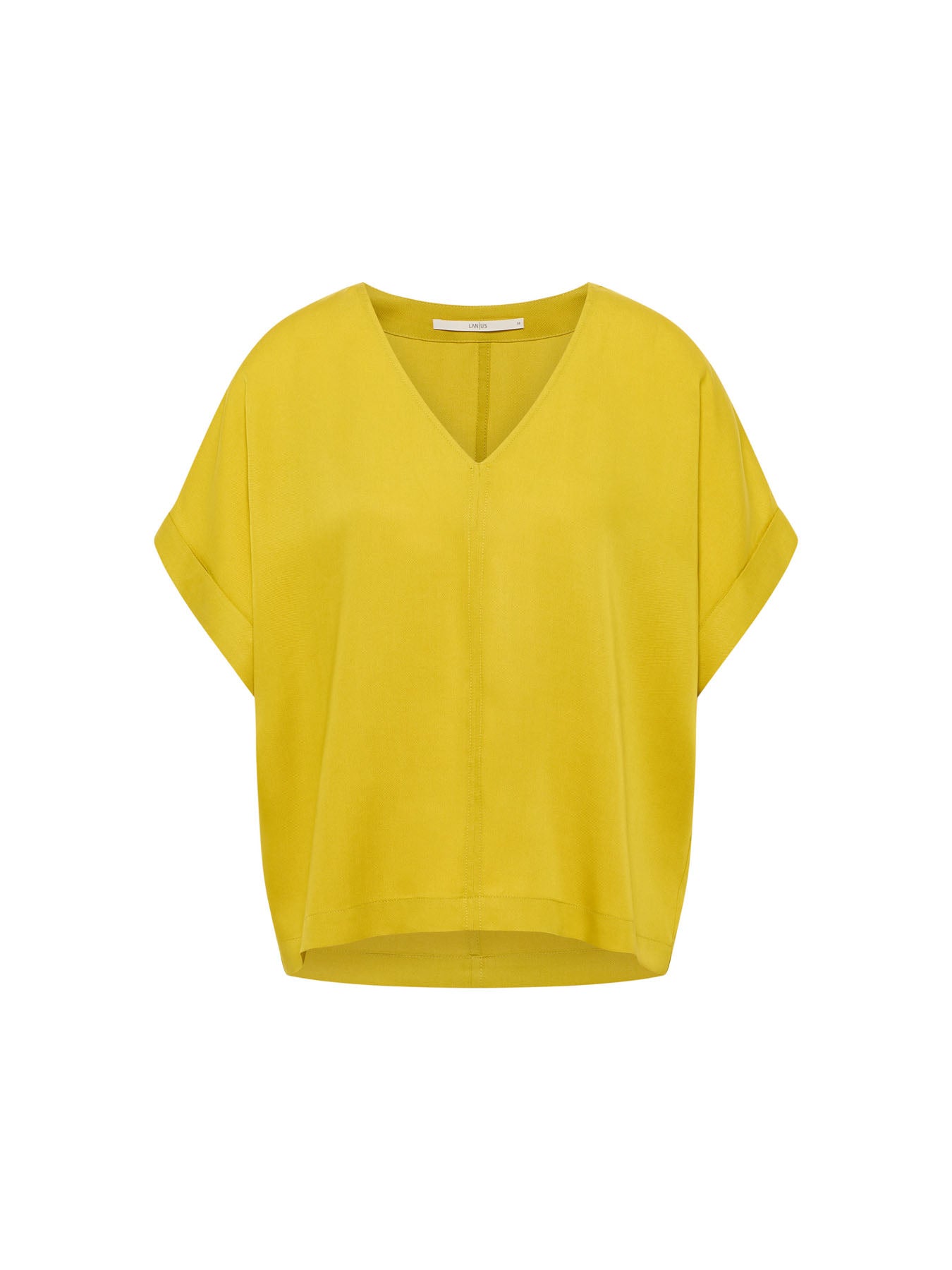Draped V-Neck Top - Dark Kiwi by LANIUS — fair fashion in organic materials, view 2