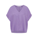Draped V-Neck Top - Lavender by LANIUS — fair fashion in organic materials, view 2