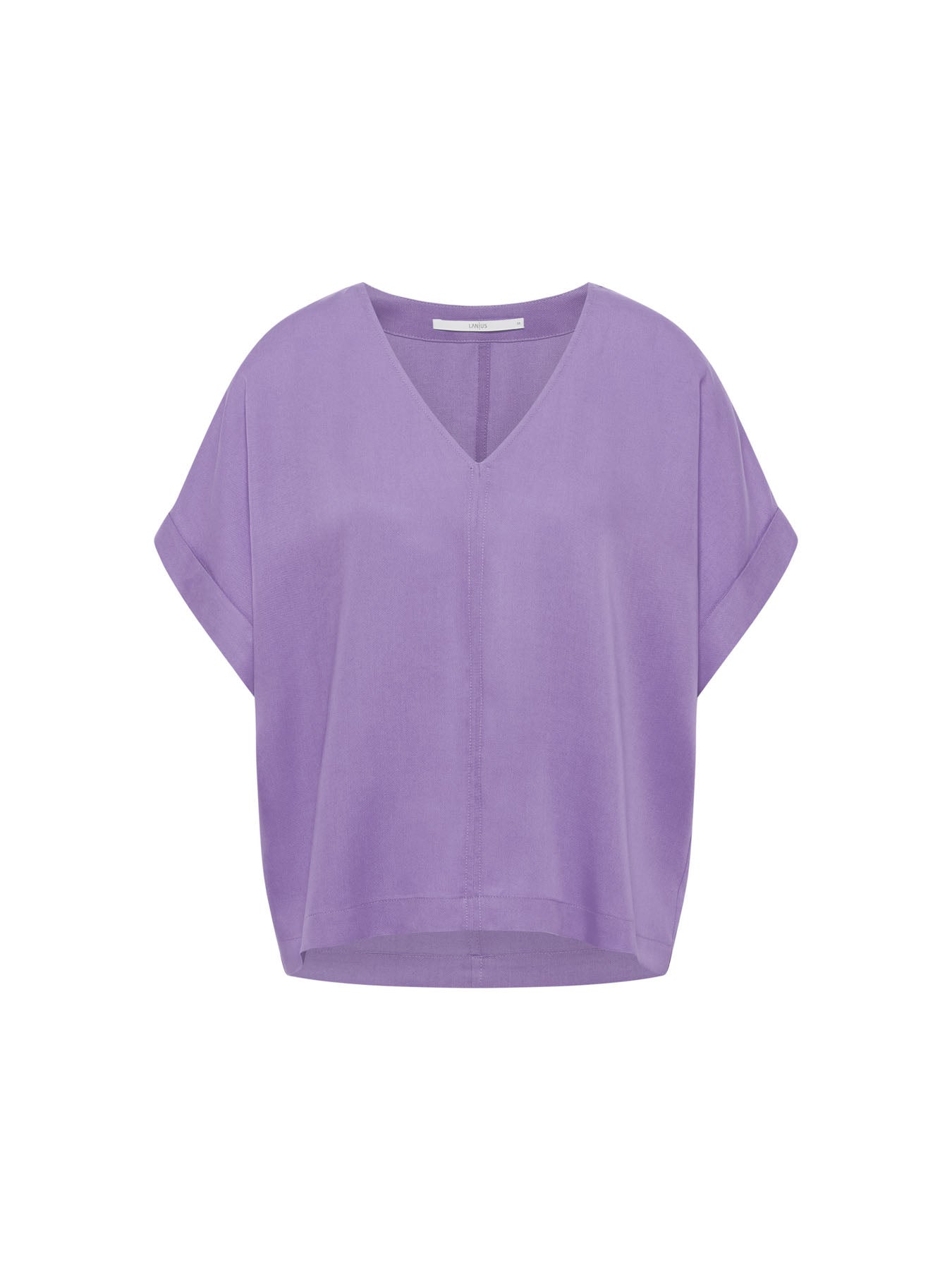 Draped V-Neck Top - Lavender by LANIUS — fair fashion in organic materials, view 2