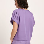 Draped V-Neck Top - Lavender by LANIUS — fair fashion in organic materials, view 5