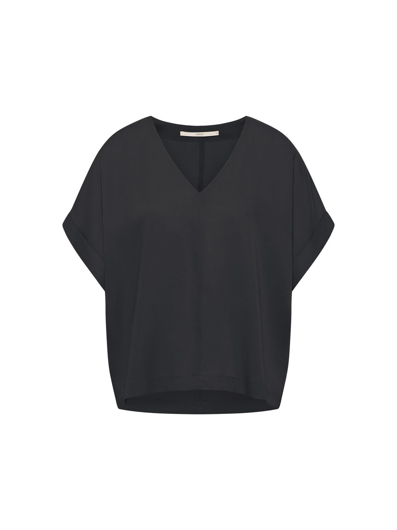 Draped V-Neck Top - Midnight Blue by LANIUS — fair fashion in organic materials, view 2