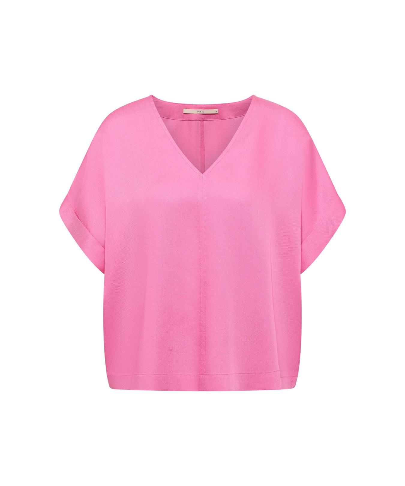 Draped V-Neck Top - Orchid Pink by LANIUS — fair fashion in organic materials, view 2