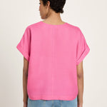 Draped V-Neck Top - Orchid Pink by LANIUS — fair fashion in organic materials, view 5