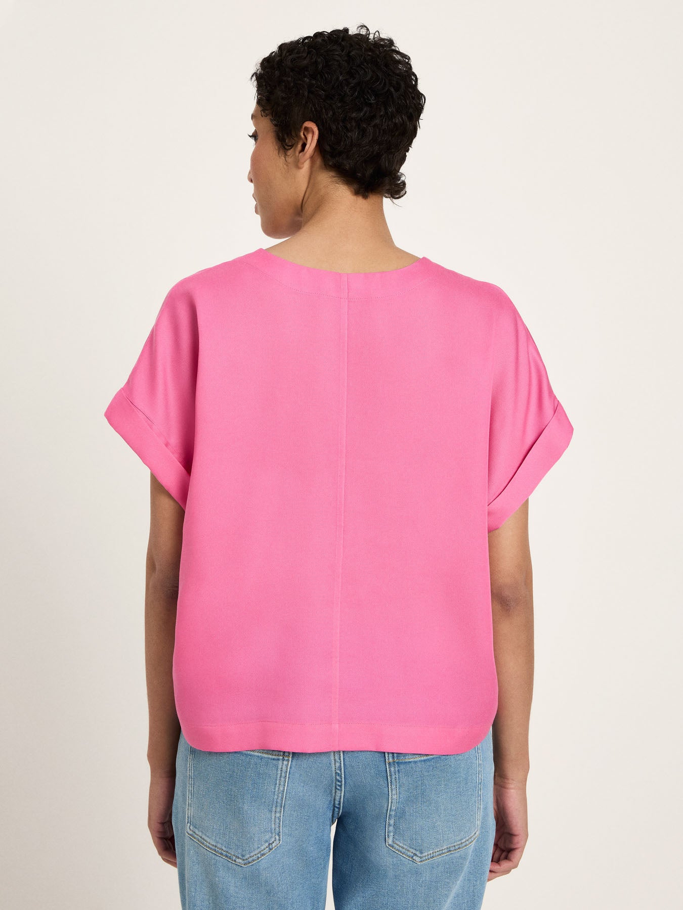 Draped V-Neck Top - Orchid Pink by LANIUS — fair fashion in organic materials, view 5