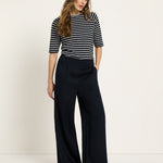 Wide-Leg Trousers - Midnight Blue by LANIUS — fair fashion in organic materials, view 3