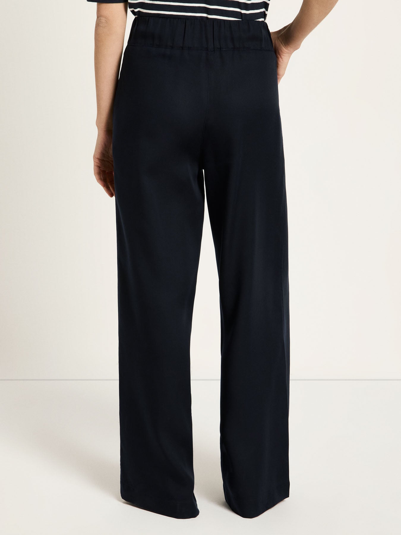 Wide-Leg Trousers - Midnight Blue by LANIUS — fair fashion in organic materials, view 5