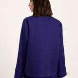 LANIUS blouse in violet TENCEL with a subtle sheen, another view