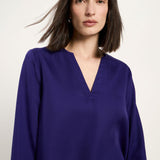LANIUS blouse in violet TENCEL with a subtle sheen, another view