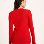 LANIUS long-sleeve T-shirt in red ribbed TENCEL Lyocell, another view