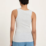 LANIUS grey melange round-neck top in GOTS organic cotton, photo 4