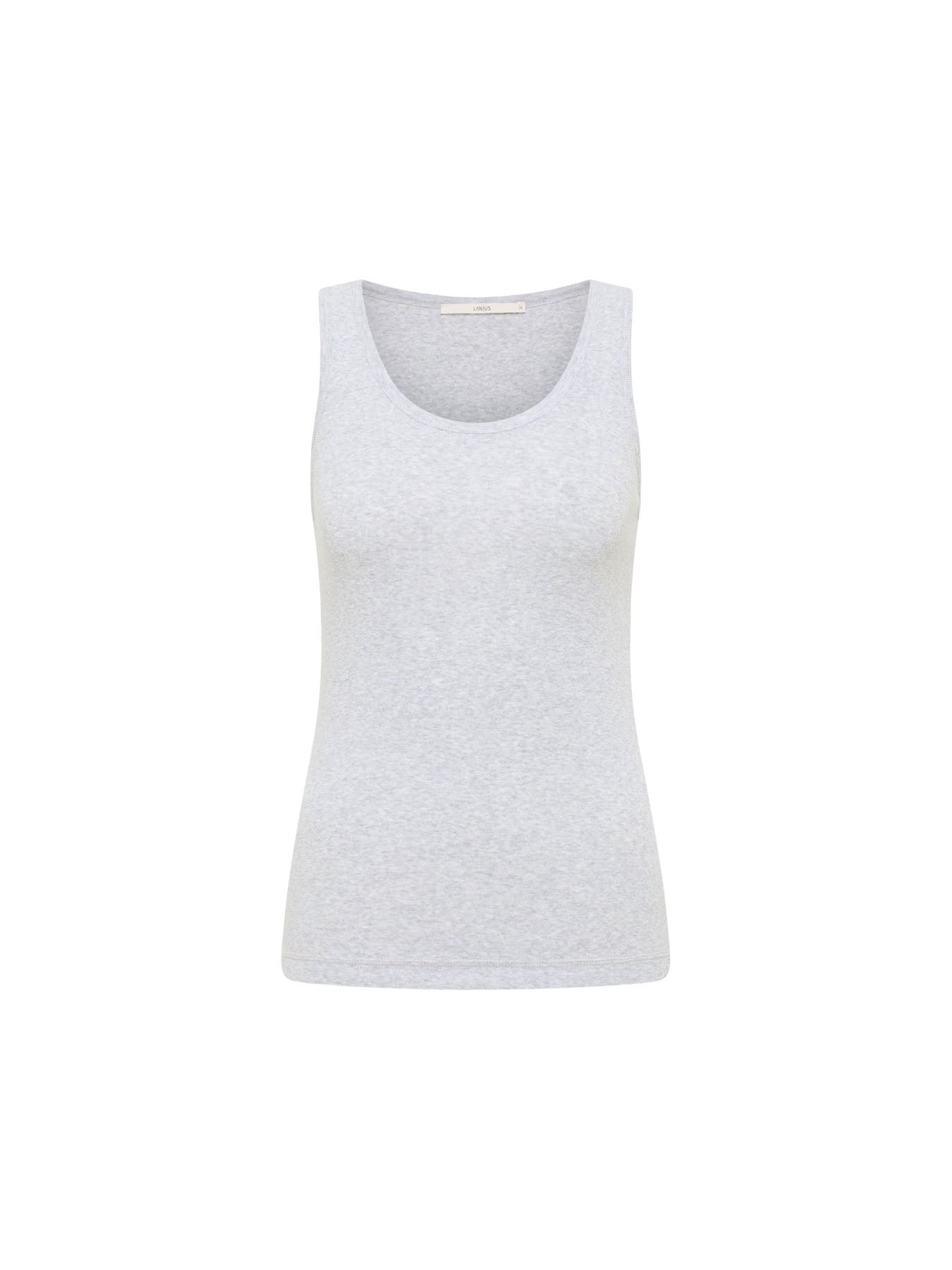 LANIUS grey melange round-neck top in GOTS organic cotton, photo 5