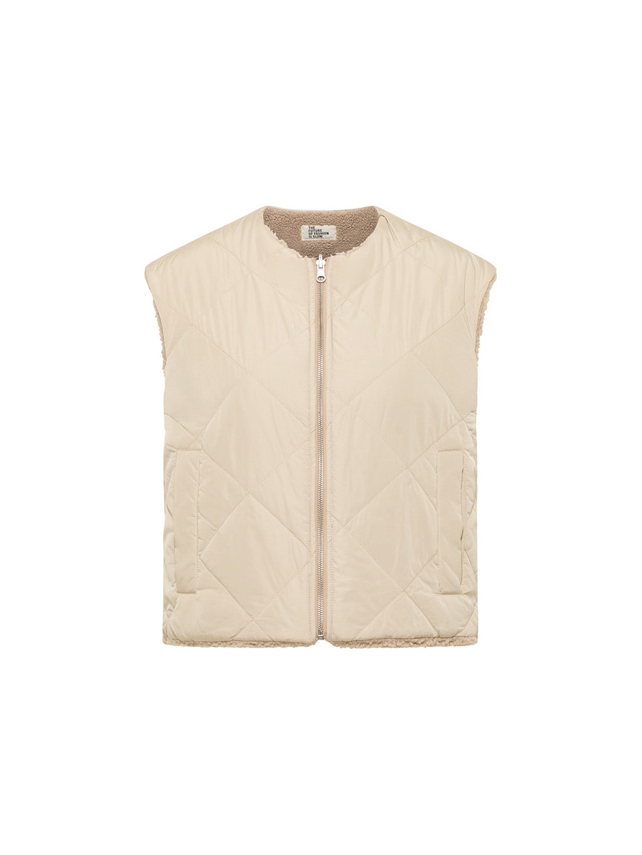 LANIUS reversible jacket in beige, quilted side – flat lay