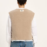 LANIUS reversible quilted jacket in beige – back view
