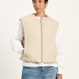 LANIUS reversible quilted jacket in beige – front view