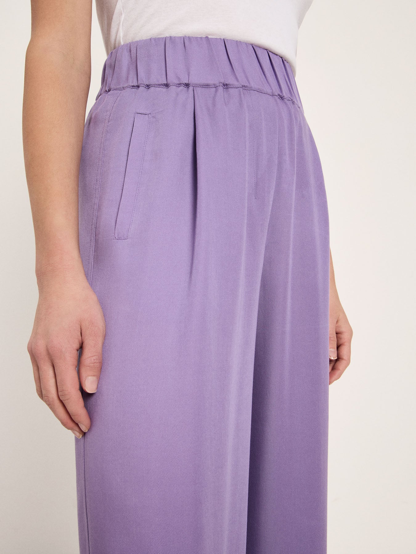 Wide-Leg Trousers - Purple Haze by LANIUS — fair fashion in organic materials, view 3
