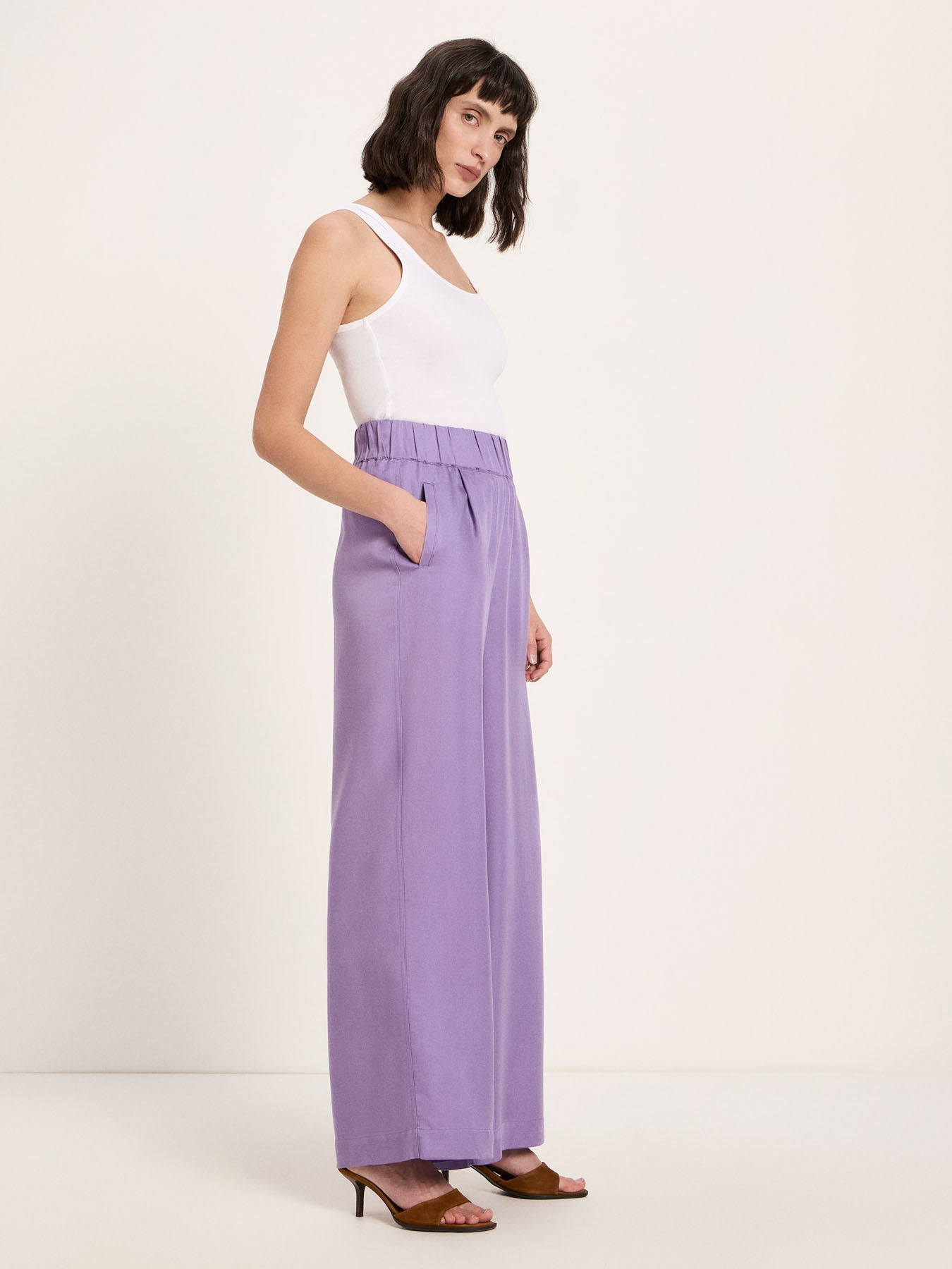 Wide-Leg Trousers - Purple Haze by LANIUS — fair fashion in organic materials, view 4