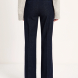 LANIUS Willow flared jeans in rinsed raw denim, close-up detail