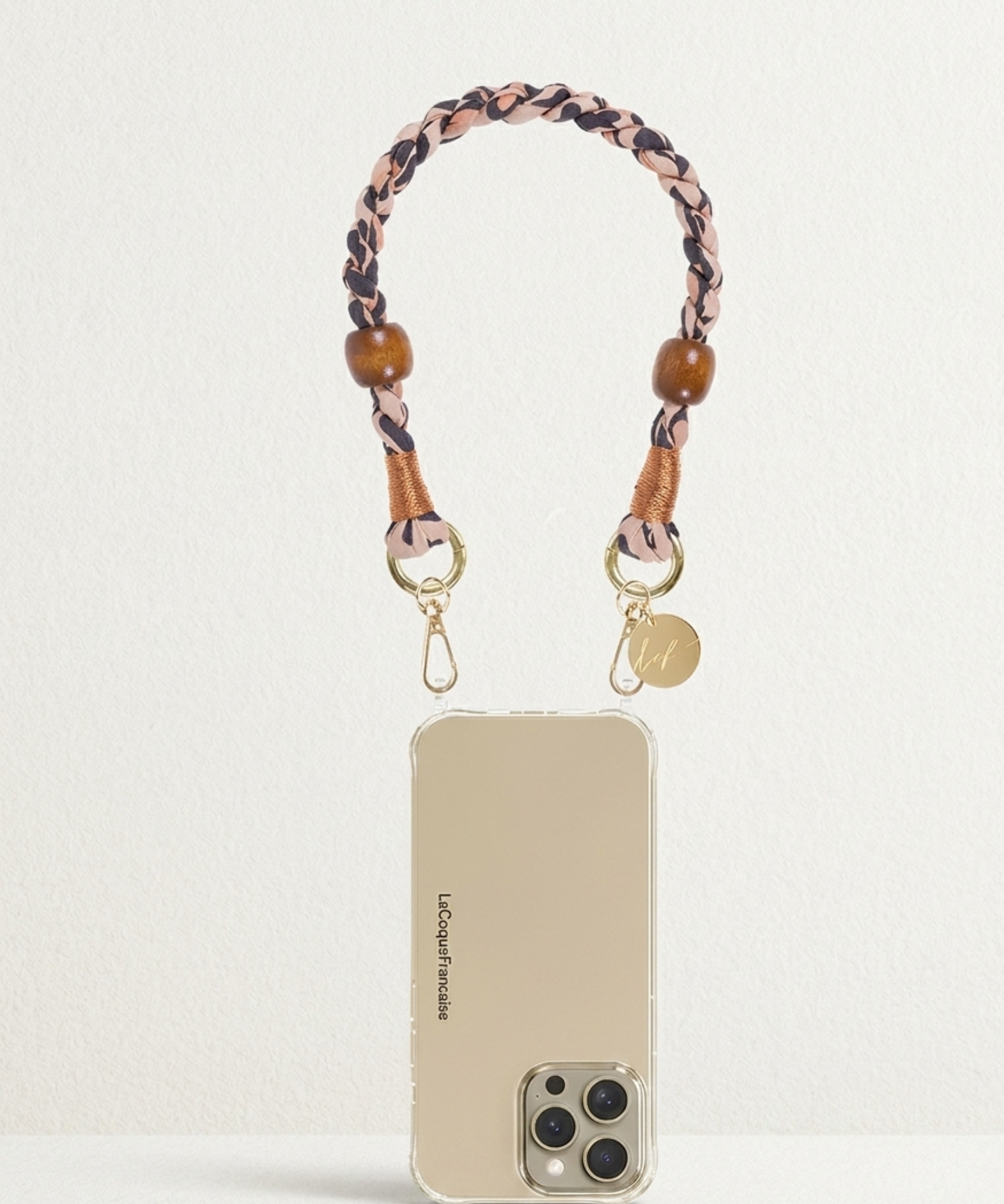 Leo Braided Wrist Phone Strap Leopard 40cm stylish braided phone accessory