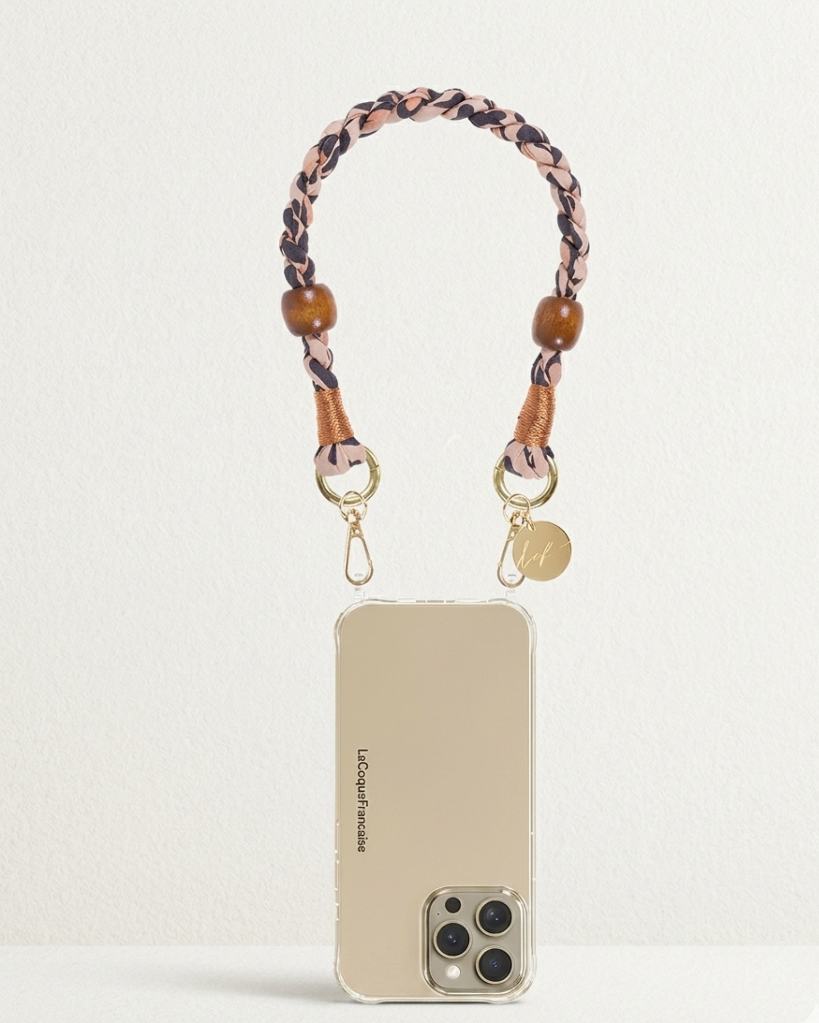 Leo Braided Wrist Phone Strap Leopard 40cm stylish braided phone accessory